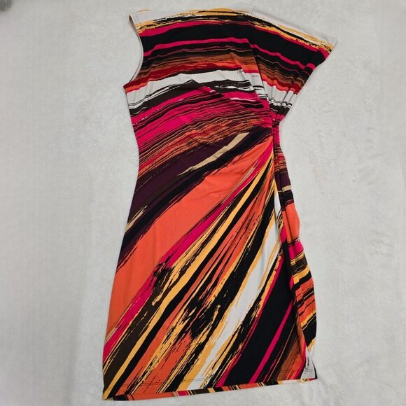 Worthington ✦ Abstract Midi Dress ✦ Sleeveless Asymmetrical Stretch Knit NWT M - Picture 6 of 16